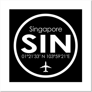 SIN, Singapore Changi Airport Posters and Art